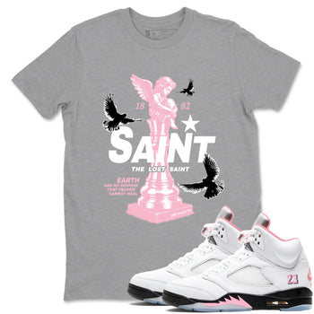 Sneaker Threads – Sneaker Threads To Match Air Jordan 5 35th Anniversary Shoes – The Lost Saint Tee Heather Grey 1
