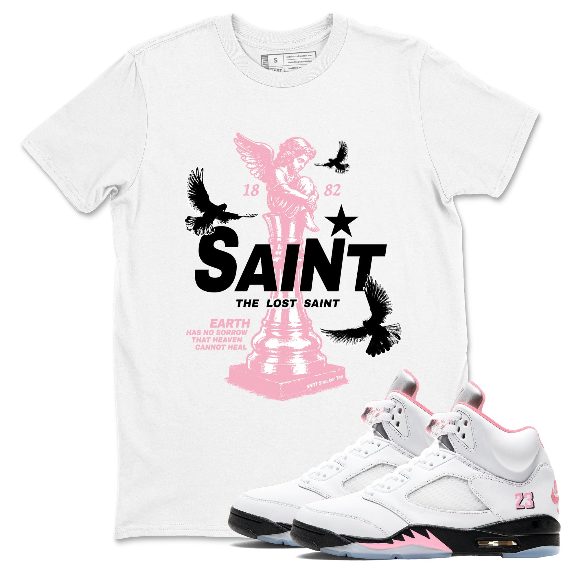Sneaker Threads – Sneaker Threads To Match Air Jordan 5 35th Anniversary Shoes – The Lost Saint Tee White 1