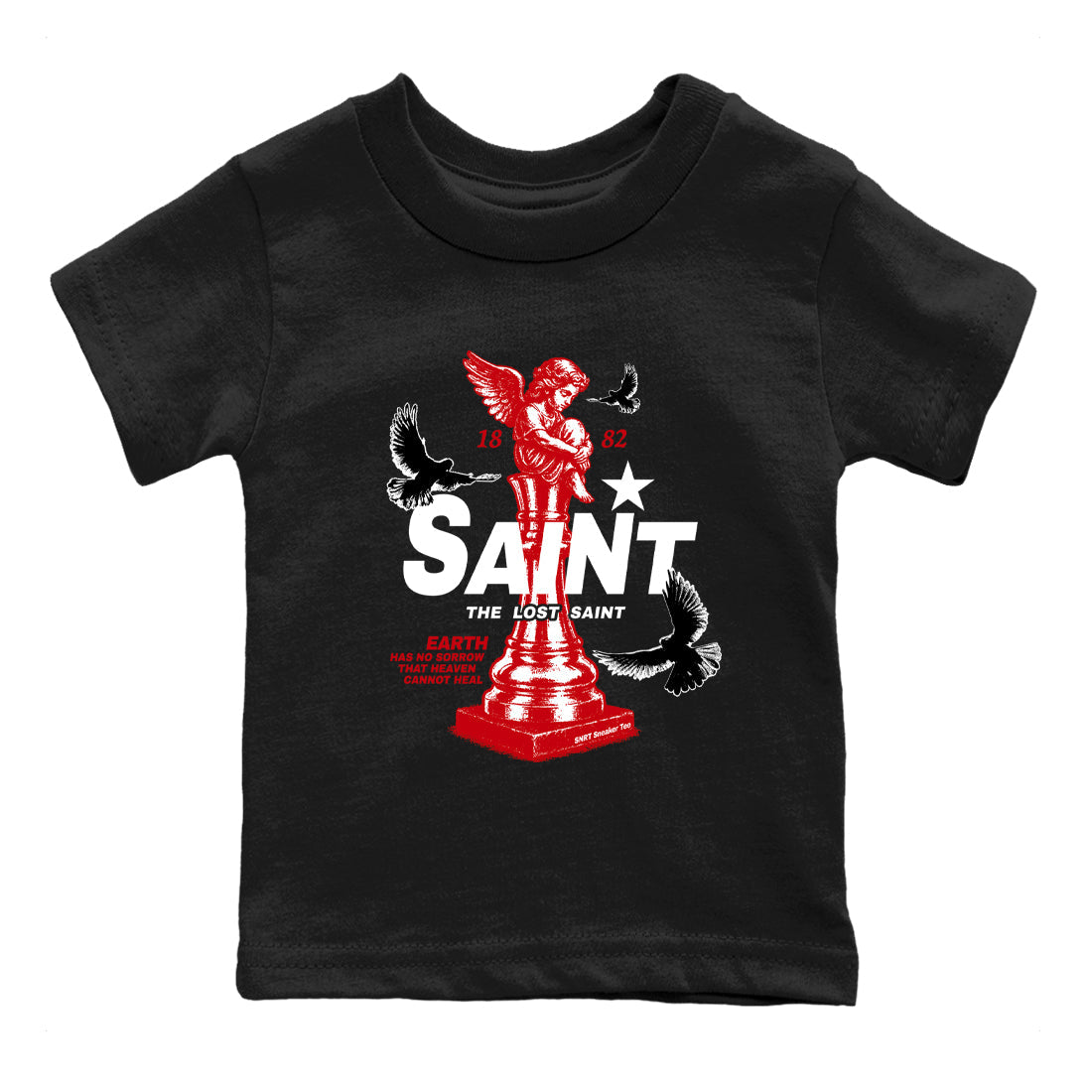 5s Fire Red Sneaker match tees – Sneaker Tees To Match Jordan 5 Retro Fire Red Sneakers – The Lost Saint Kids Graphic T-Shirt Black 2