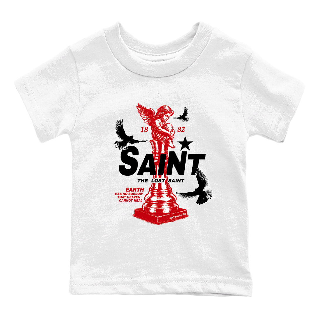 5s Fire Red Sneaker match tees – Sneaker Tees To Match Jordan 5 Retro Fire Red Sneakers – The Lost Saint Kids Graphic T-Shirt White 2