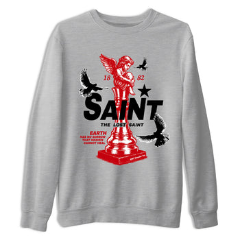 5s Fire Red Sneaker match tees – Sneaker Tees To Match Jordan 5 Retro Fire Red Sneakers – The Lost Saint Graphic Tee Heather Grey 2