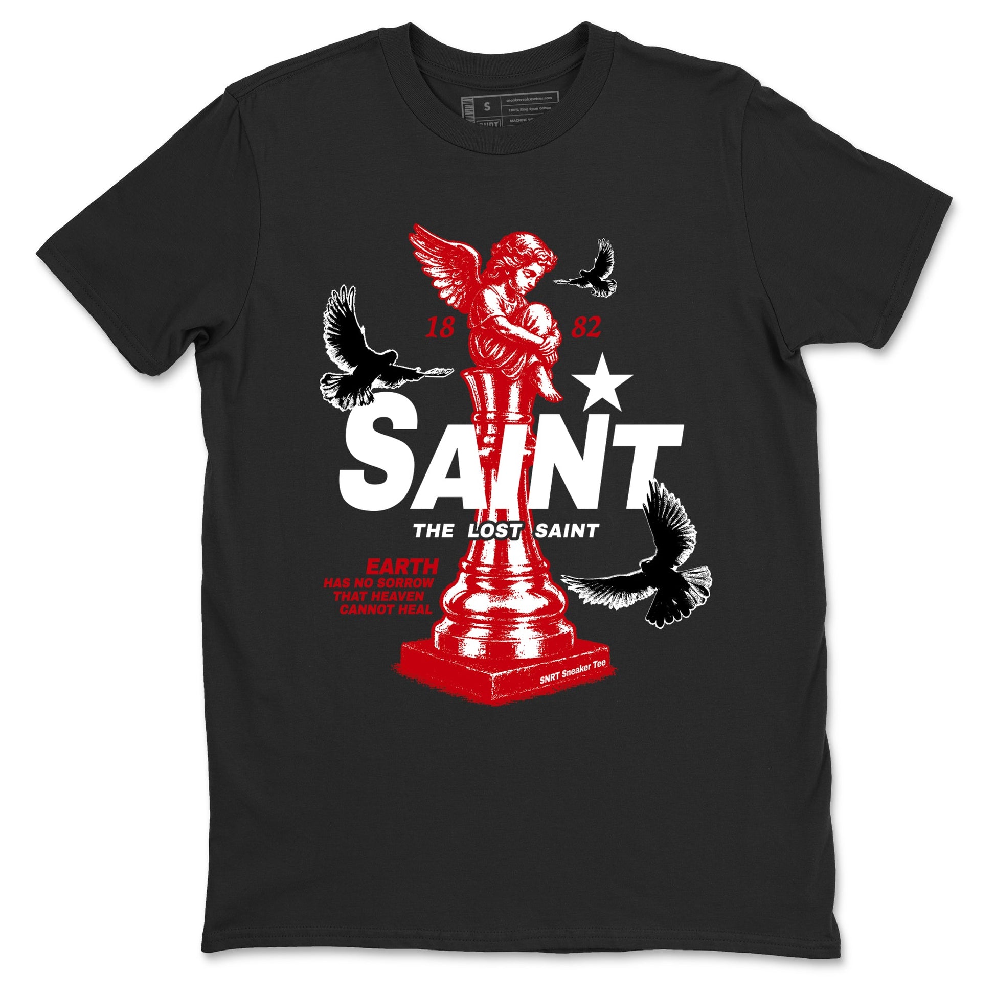 5s Fire Red Sneaker match tees – Sneaker Tees To Match Jordan 5 Retro Fire Red Sneakers – The Lost Saint Graphic Tee Black 2