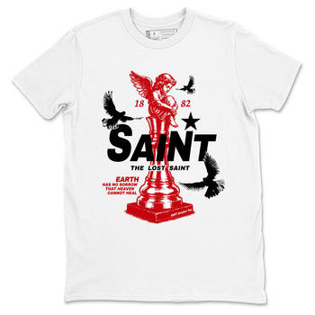 5s Fire Red Sneaker match tees – Sneaker Tees To Match Jordan 5 Retro Fire Red Sneakers – The Lost Saint Graphic Tee White 2
