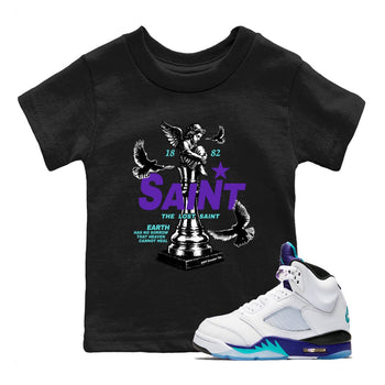 Air Jordan 5 Grape t-shirts to match jordans The Lost Saint sneaker match tees Air Jordan 5 Grape graphic tee for sneakerheads SNRT Sneaker Tees Youth Baby Black 1 tee