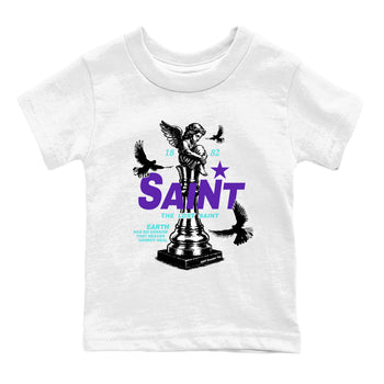 Air Jordan 5 Grape t-shirts to match jordans The Lost Saint sneaker match tees Air Jordan 5 Grape graphic tee for sneakerheads SNRT Sneaker Tees Youth Baby White 2 tee