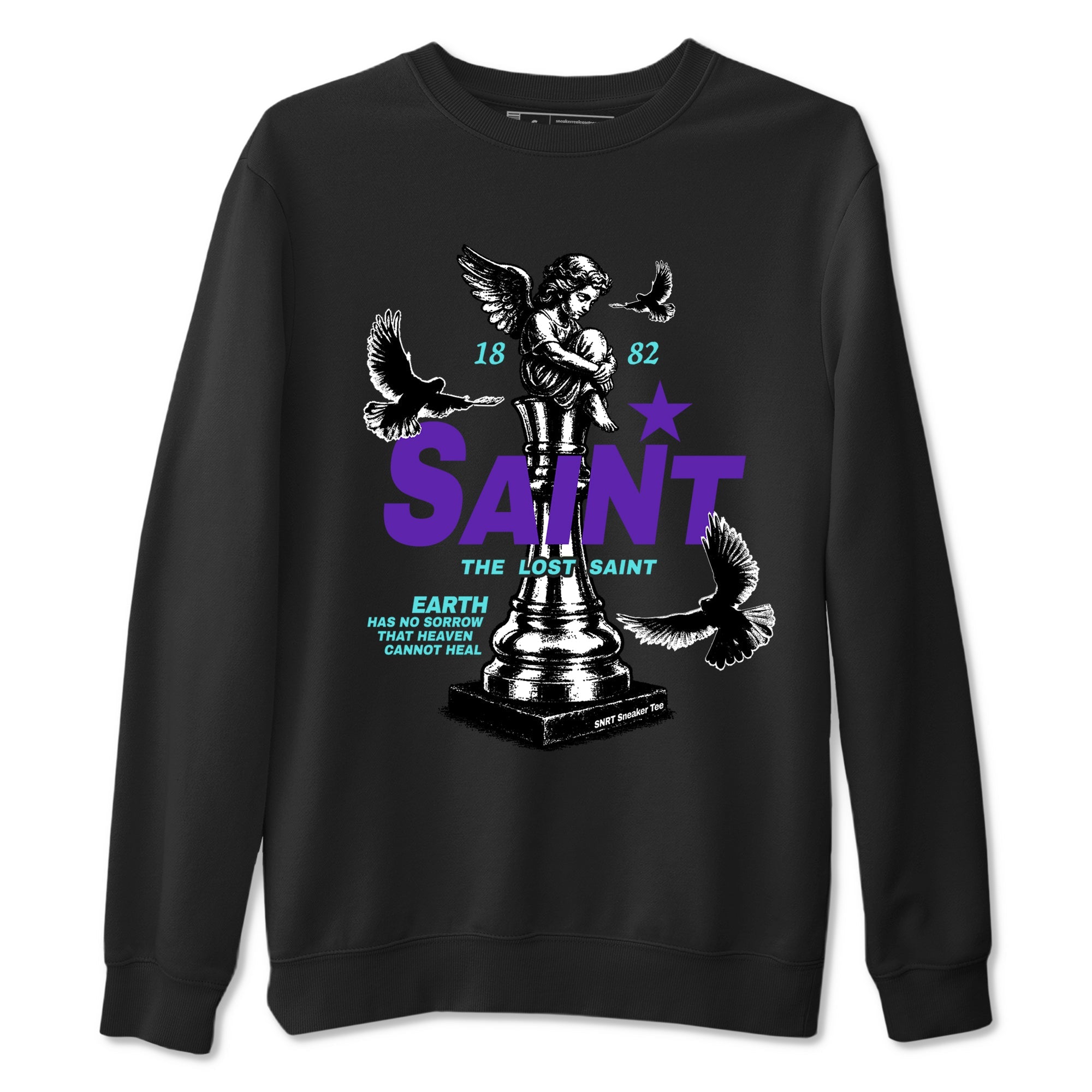 Air Jordan 5 Grape t-shirts to match jordans The Lost Saint sneaker match tees Air Jordan 5 Grape graphic tee for sneakerheads SNRT Sneaker Tees unisex cotton Black 2 shirts