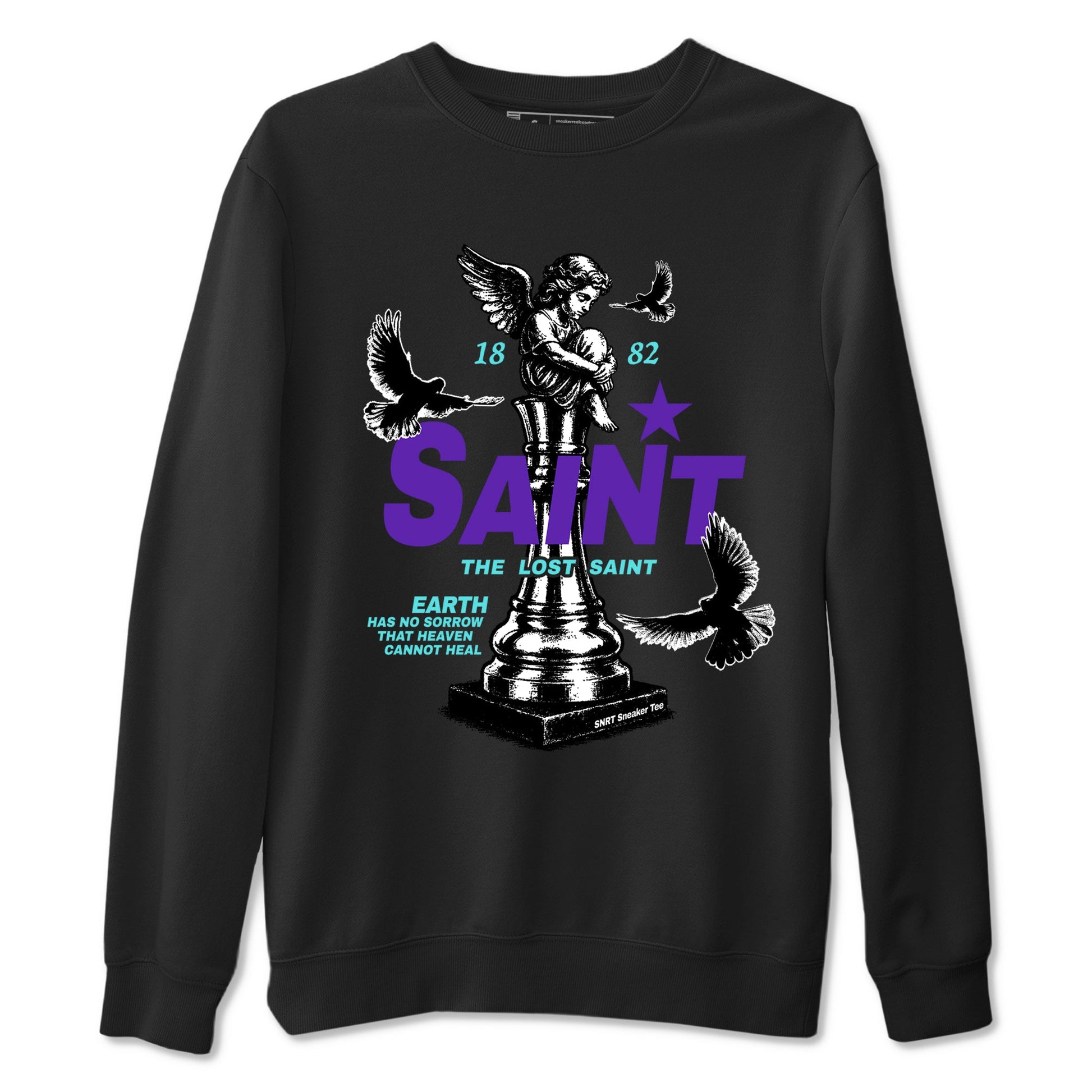 Air Jordan 5 Grape t-shirts to match jordans The Lost Saint sneaker match tees Air Jordan 5 Grape graphic tee for sneakerheads SNRT Sneaker Tees unisex cotton Black 2 shirts