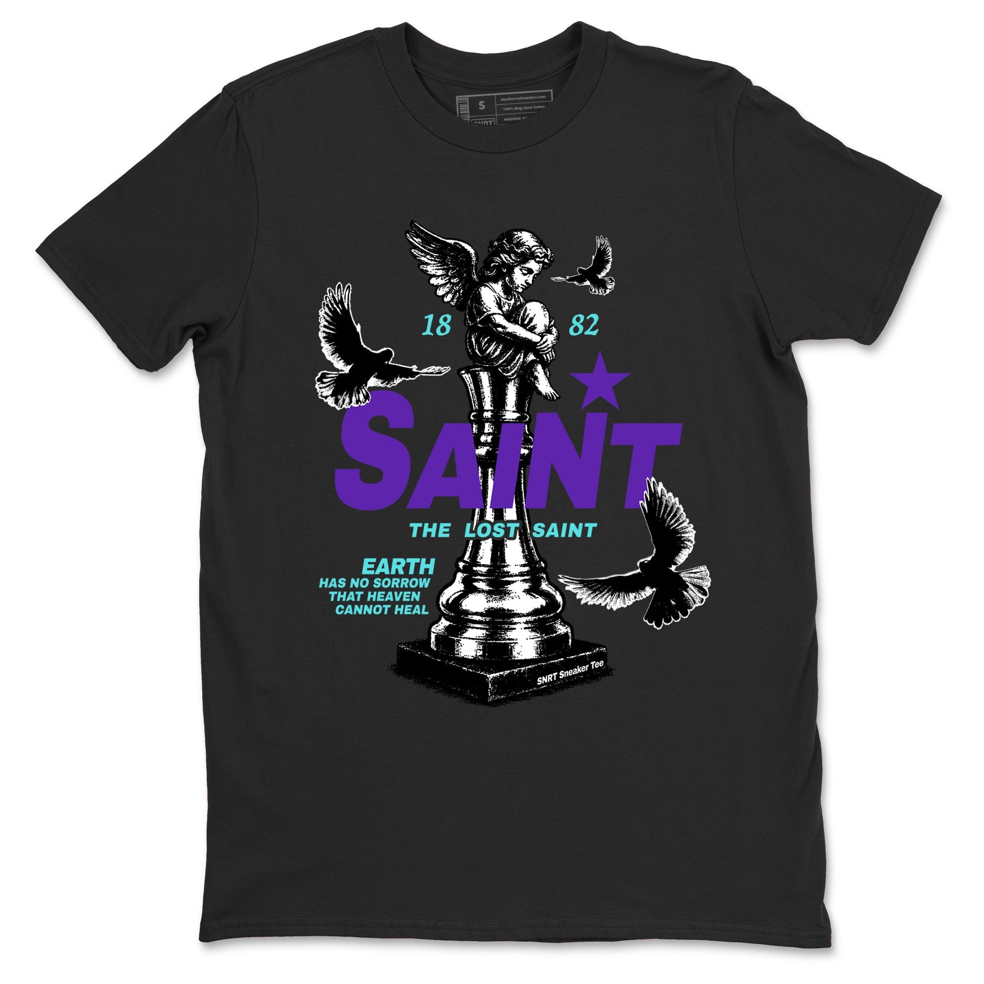 Air Jordan 5 Grape t-shirts to match jordans The Lost Saint sneaker match tees Air Jordan 5 Grape graphic tee for sneakerheads SNRT Sneaker Tees unisex cotton Black 2 shirts