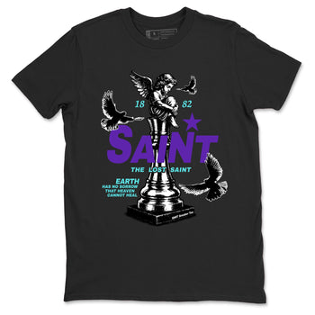 Air Jordan 5 Grape t-shirts to match jordans The Lost Saint sneaker match tees Air Jordan 5 Grape graphic tee for sneakerheads SNRT Sneaker Tees unisex cotton Black 2 shirts