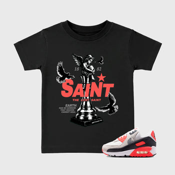 Sneaker match tees – Sneaker Tees To Match Air Max 90 Infrared Shoes – The Lost Saint Kids T-Shirt Black 1