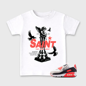 Sneaker match tees – Sneaker Tees To Match Air Max 90 Infrared Shoes – The Lost Saint Kids T-Shirt White 1
