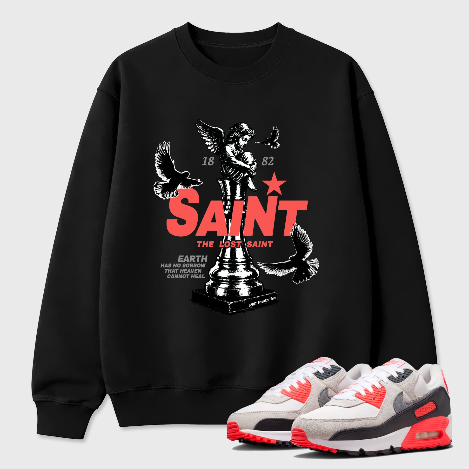Sneaker match tees – Sneaker Tees To Match Air Max 90 Infrared Shoes – The Lost Saint Tee Black 1