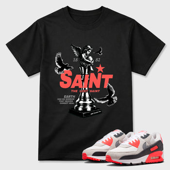 Sneaker match tees – Sneaker Tees To Match Air Max 90 Infrared Shoes – The Lost Saint Tee Black 1