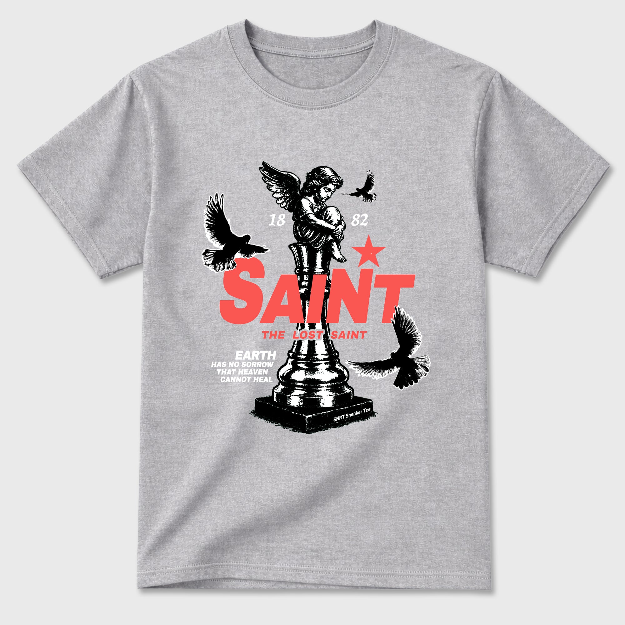 Sneaker match tees – Sneaker Tees To Match Air Max 90 Infrared Shoes – The Lost Saint Tee Heather Grey 2