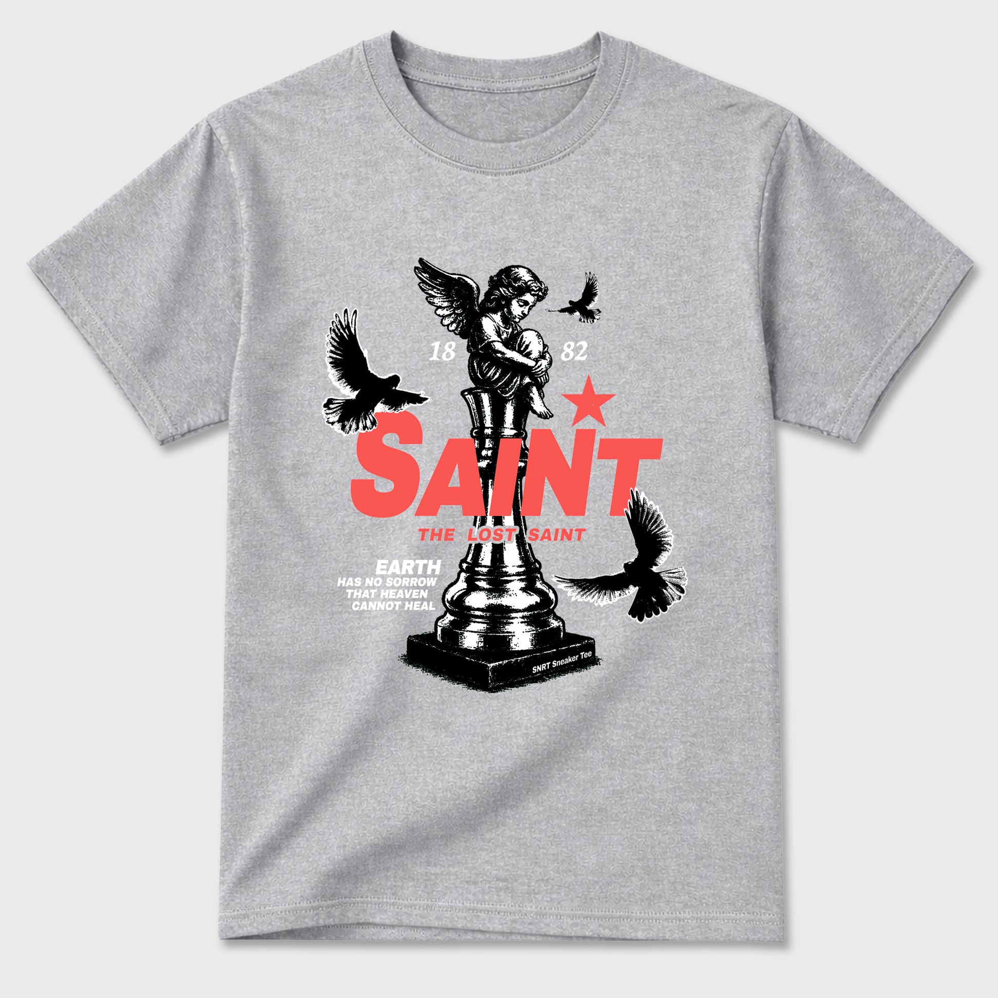 Sneaker match tees – Sneaker Tees To Match Air Max 90 Infrared Shoes – The Lost Saint Tee Heather Grey 2