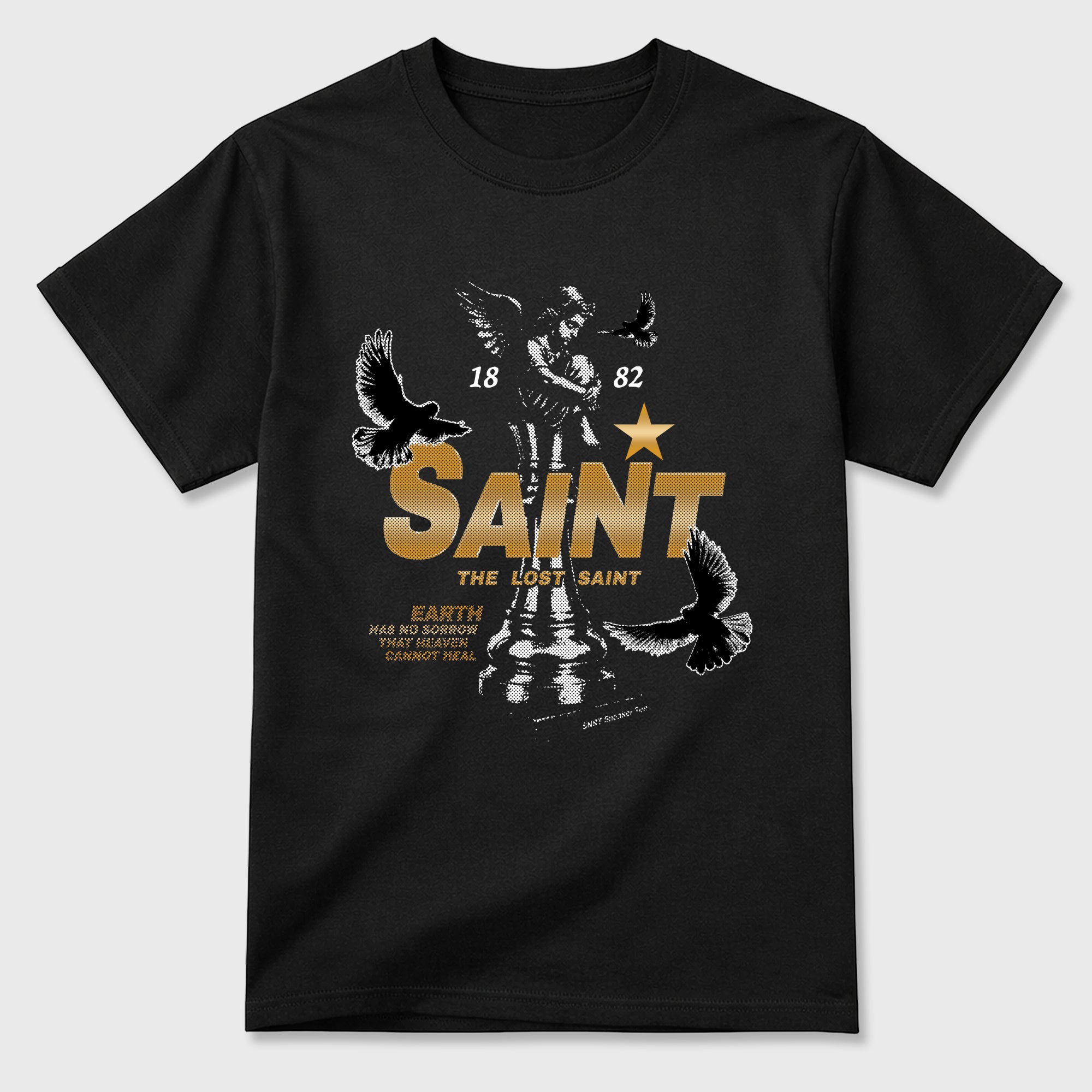 The Lost Saint Graphic T-Shirt featuring original streetwear artwork designed to match the Air Max 90 Trophies. Black 2 Graphic T-Shirt.