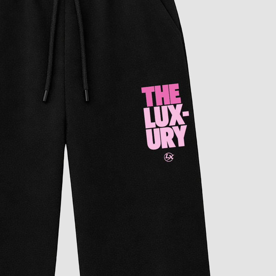 The Luxury graphic wide cut sweatpants designed to match the Air Jordan 6 Playful Pink, featuring coordinated Black 2 options for a perfect streetwear vibe.