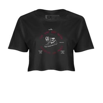 1s Metallic Burgundy shirts to match jordans The Most Worn Shoes sneaker match tees Jordan 1 Retro High '85 OG Metallic Burgundy SNRT Sneaker Tees streetwear brand Black 2 crop tee