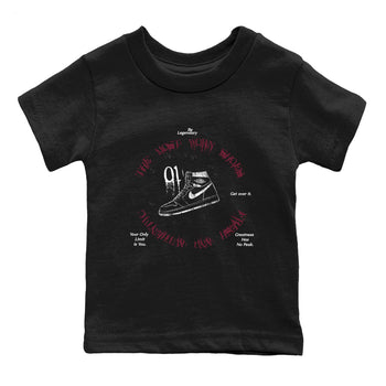 1s Metallic Burgundy shirts to match jordans The Most Worn Shoes sneaker match tees Jordan 1 Retro High '85 OG Metallic Burgundy SNRT Sneaker Tees streetwear brand Baby and Youth Black 2 cotton tee