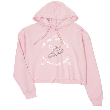 11s Legend Pink shirts to match jordans The Most Worn Shoes sneaker match tees Air Jordan 11 Legend Pink SNRT Sneaker Tees streetwear brand Pink 2 crop tee