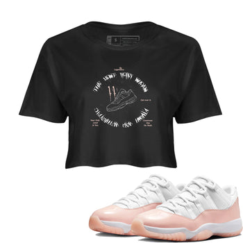 11s Legend Pink shirts to match jordans The Most Worn Shoes sneaker match tees Air Jordan 11 Legend Pink SNRT Sneaker Tees streetwear brand Black 1 crop tee