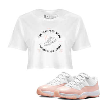 11s Legend Pink shirts to match jordans The Most Worn Shoes sneaker match tees Air Jordan 11 Legend Pink SNRT Sneaker Tees streetwear brand White 1 crop tee