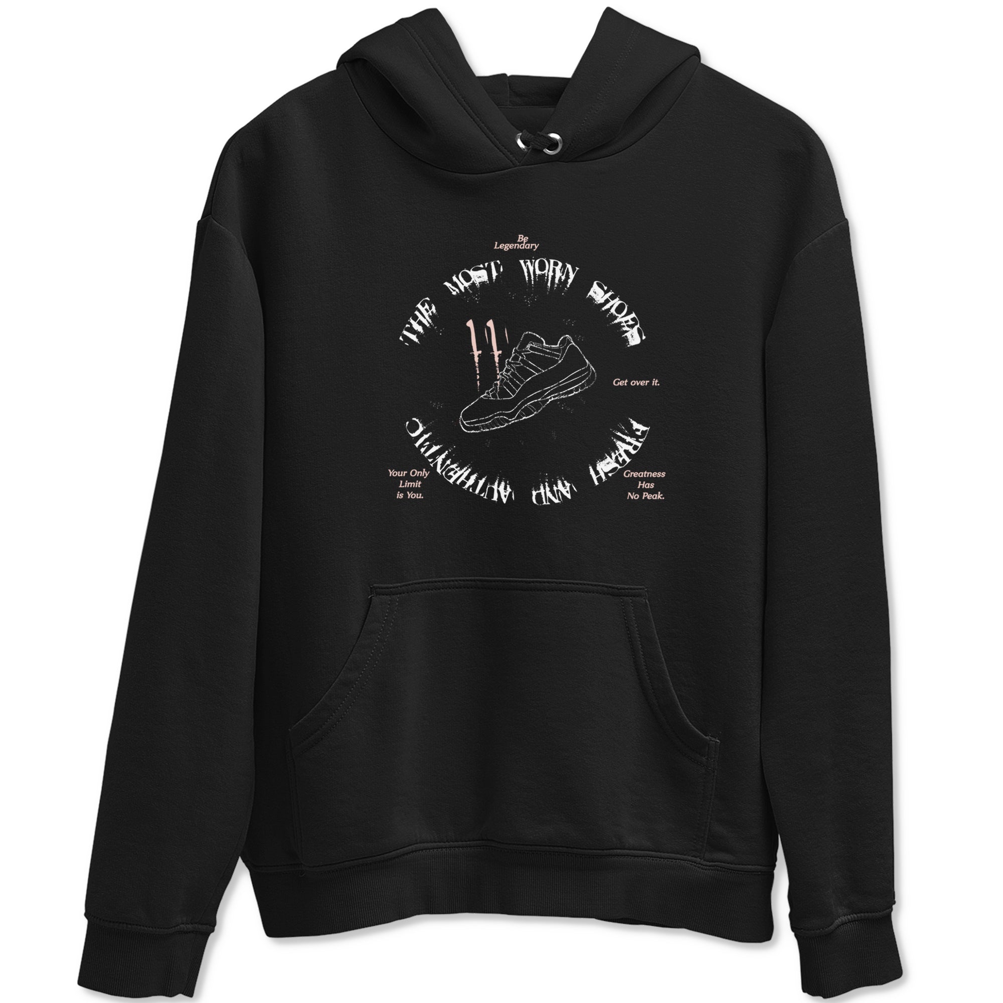11s Legend Pink shirts to match jordans The Most Worn Shoes sneaker match tees Air Jordan 11 Legend Pink SNRT Sneaker Tees streetwear brand Black 2 unisex cotton tee