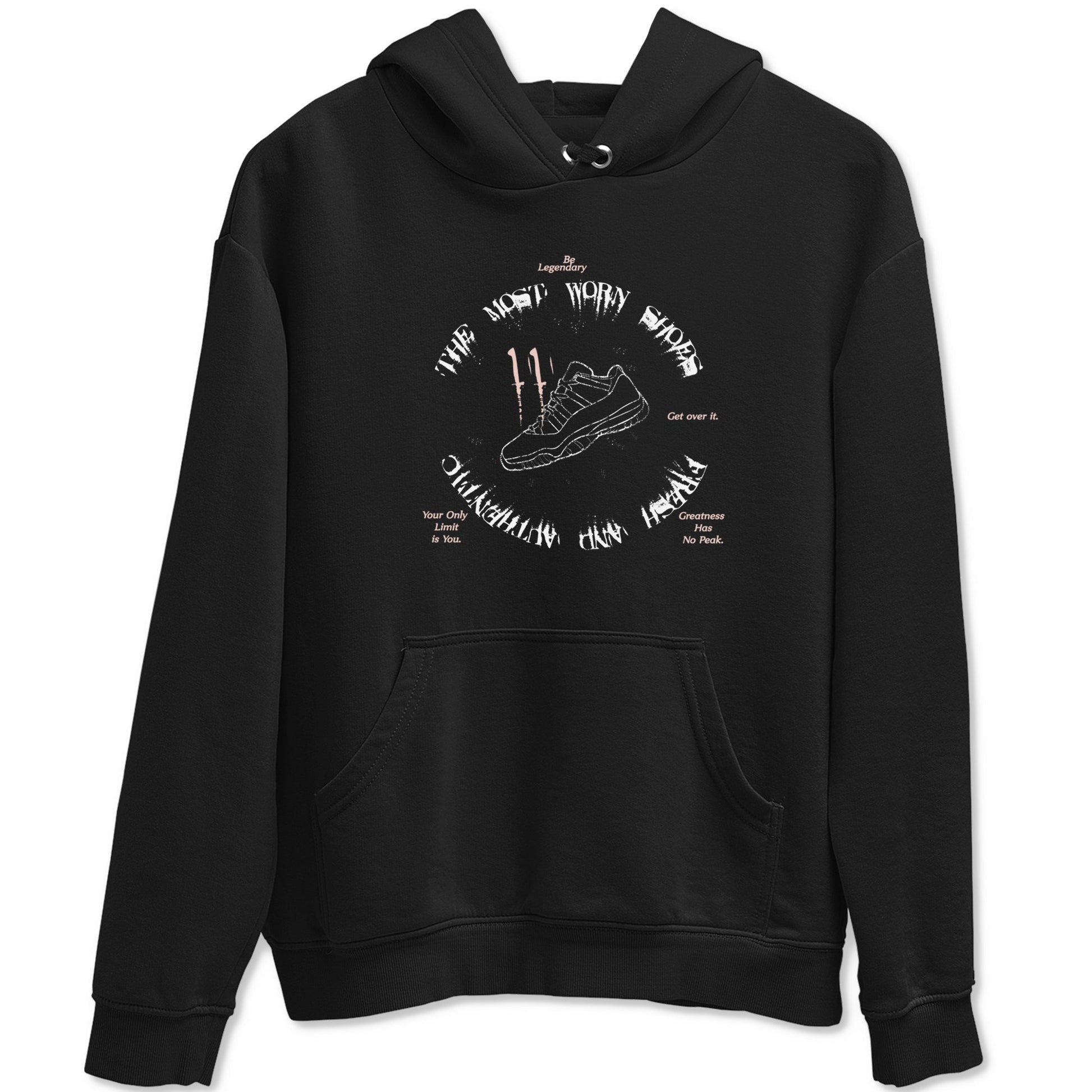 11s Legend Pink shirts to match jordans The Most Worn Shoes sneaker match tees Air Jordan 11 Legend Pink SNRT Sneaker Tees streetwear brand Black 2 unisex cotton tee