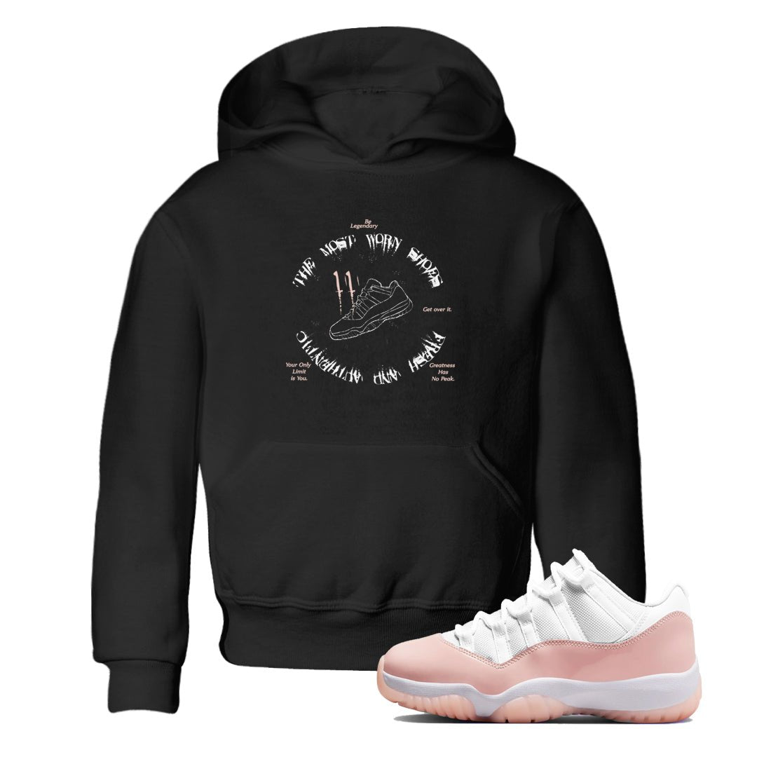 11s Legend Pink shirts to match jordans The Most Worn Shoes sneaker match tees Air Jordan 11 Legend Pink SNRT Sneaker Tees streetwear brand Baby and Youth Black 1 cotton tee
