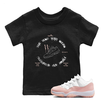 11s Legend Pink shirts to match jordans The Most Worn Shoes sneaker match tees Air Jordan 11 Legend Pink SNRT Sneaker Tees streetwear brand Baby and Youth Black 1 cotton tee