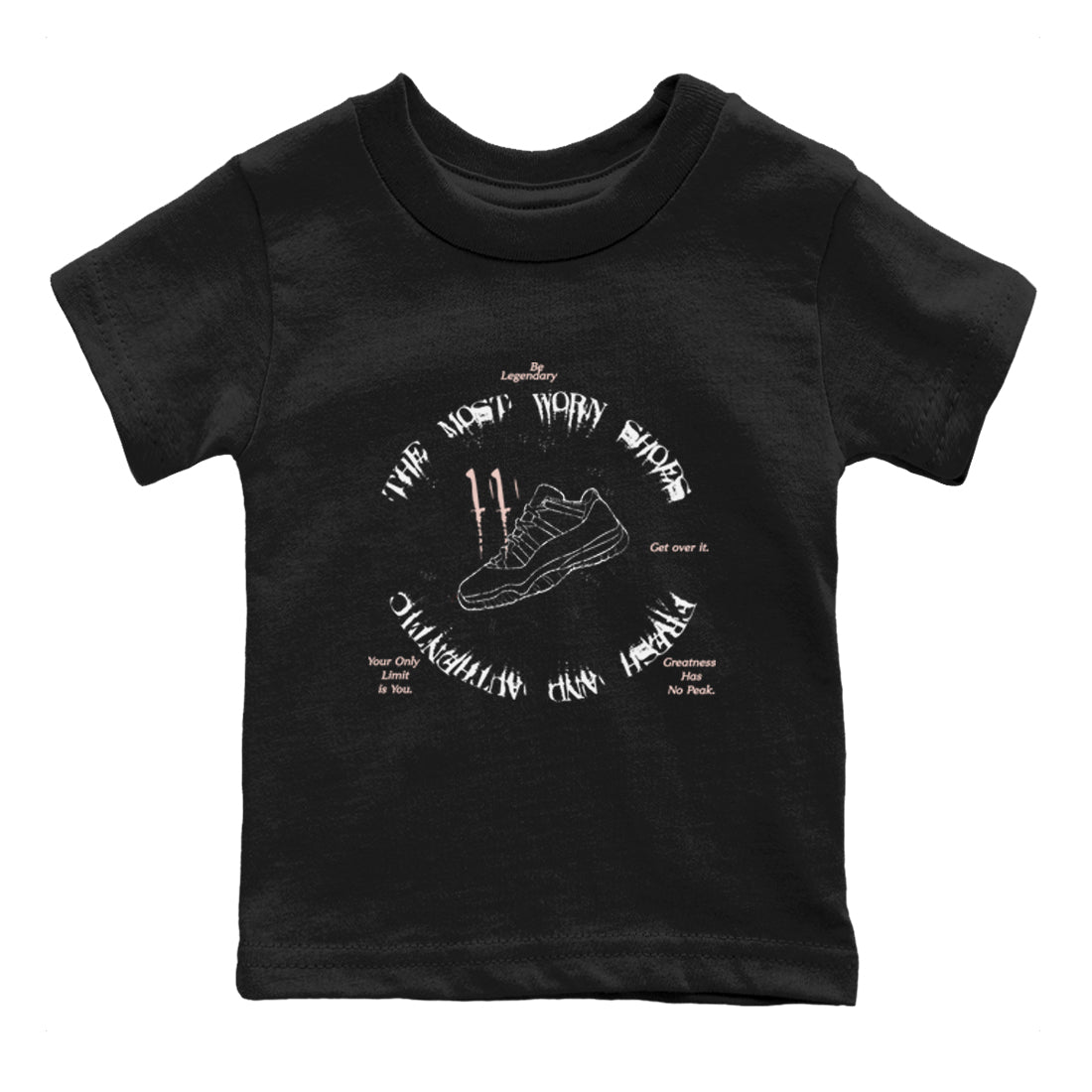 11s Legend Pink shirts to match jordans The Most Worn Shoes sneaker match tees Air Jordan 11 Legend Pink SNRT Sneaker Tees streetwear brand Baby and Youth Black 2 cotton tee