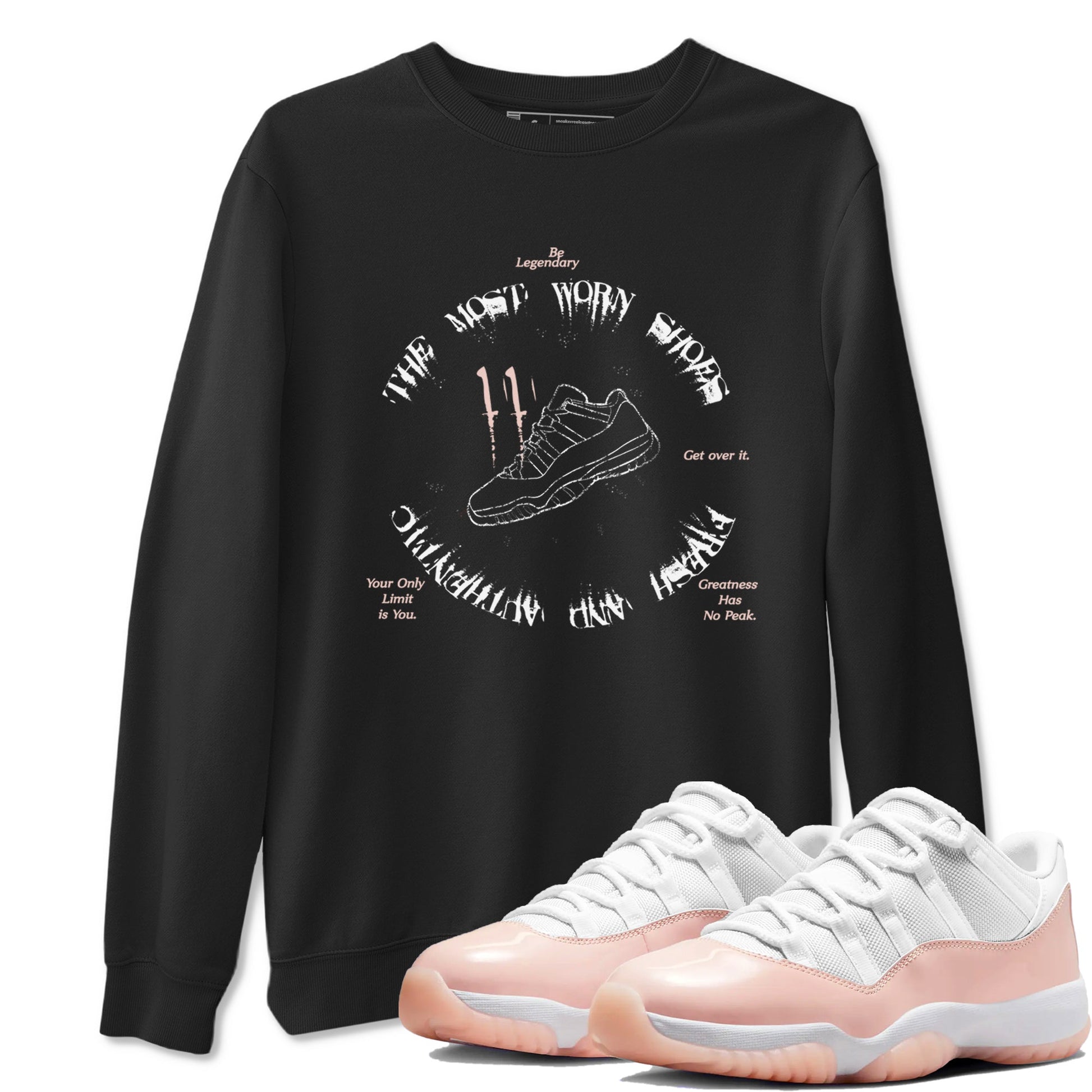 11s Legend Pink shirts to match jordans The Most Worn Shoes sneaker match tees Air Jordan 11 Legend Pink SNRT Sneaker Tees streetwear brand Black 1 unisex cotton tee