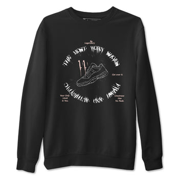 11s Legend Pink shirts to match jordans The Most Worn Shoes sneaker match tees Air Jordan 11 Legend Pink SNRT Sneaker Tees streetwear brand Black 2 unisex cotton tee