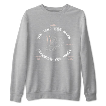 11s Legend Pink shirts to match jordans The Most Worn Shoes sneaker match tees Air Jordan 11 Legend Pink SNRT Sneaker Tees streetwear brand Heather Grey 2 unisex cotton tee