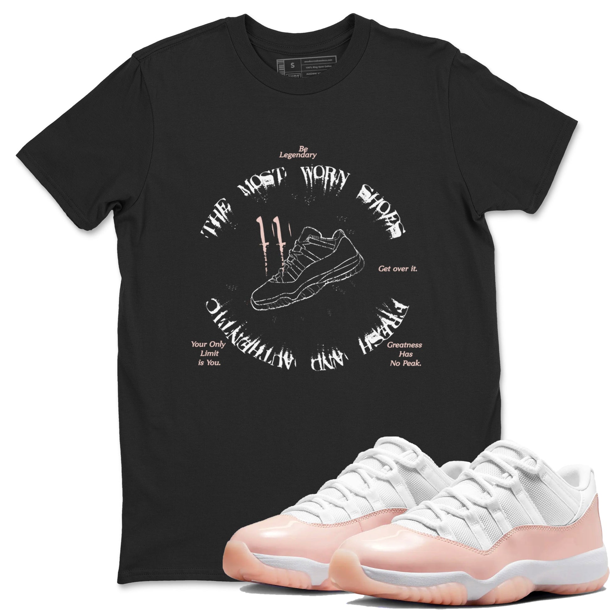 11s Legend Pink shirts to match jordans The Most Worn Shoes sneaker match tees Air Jordan 11 Legend Pink SNRT Sneaker Tees streetwear brand Black 1 unisex cotton tee