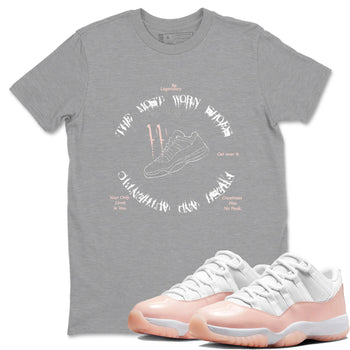11s Legend Pink shirts to match jordans The Most Worn Shoes sneaker match tees Air Jordan 11 Legend Pink SNRT Sneaker Tees streetwear brand Heather Grey 1 unisex cotton tee