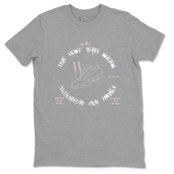 11s Legend Pink shirts to match jordans The Most Worn Shoes sneaker match tees Air Jordan 11 Legend Pink SNRT Sneaker Tees streetwear brand Heather Grey 2 unisex cotton tee