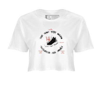 13s Dune Red shirts to match jordans The Most Worn Shoes sneaker match tees Air Jordan 13 Dune Red SNRT Sneaker Tees streetwear brand White 2 crop tee