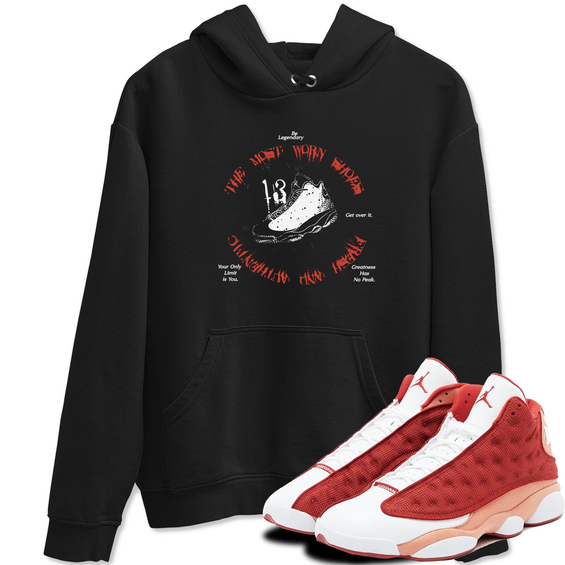 13s Dune Red shirts to match jordans The Most Worn Shoes sneaker match tees Air Jordan 13 Dune Red SNRT Sneaker Tees streetwear brand Black 1 unisex cotton tee
