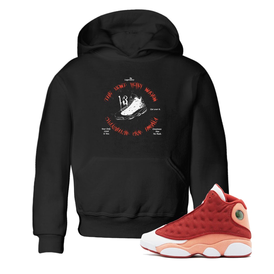 13s Dune Red shirts to match jordans The Most Worn Shoes sneaker match tees Air Jordan 13 Dune Red SNRT Sneaker Tees streetwear brand Baby and Youth Black 1 cotton tee