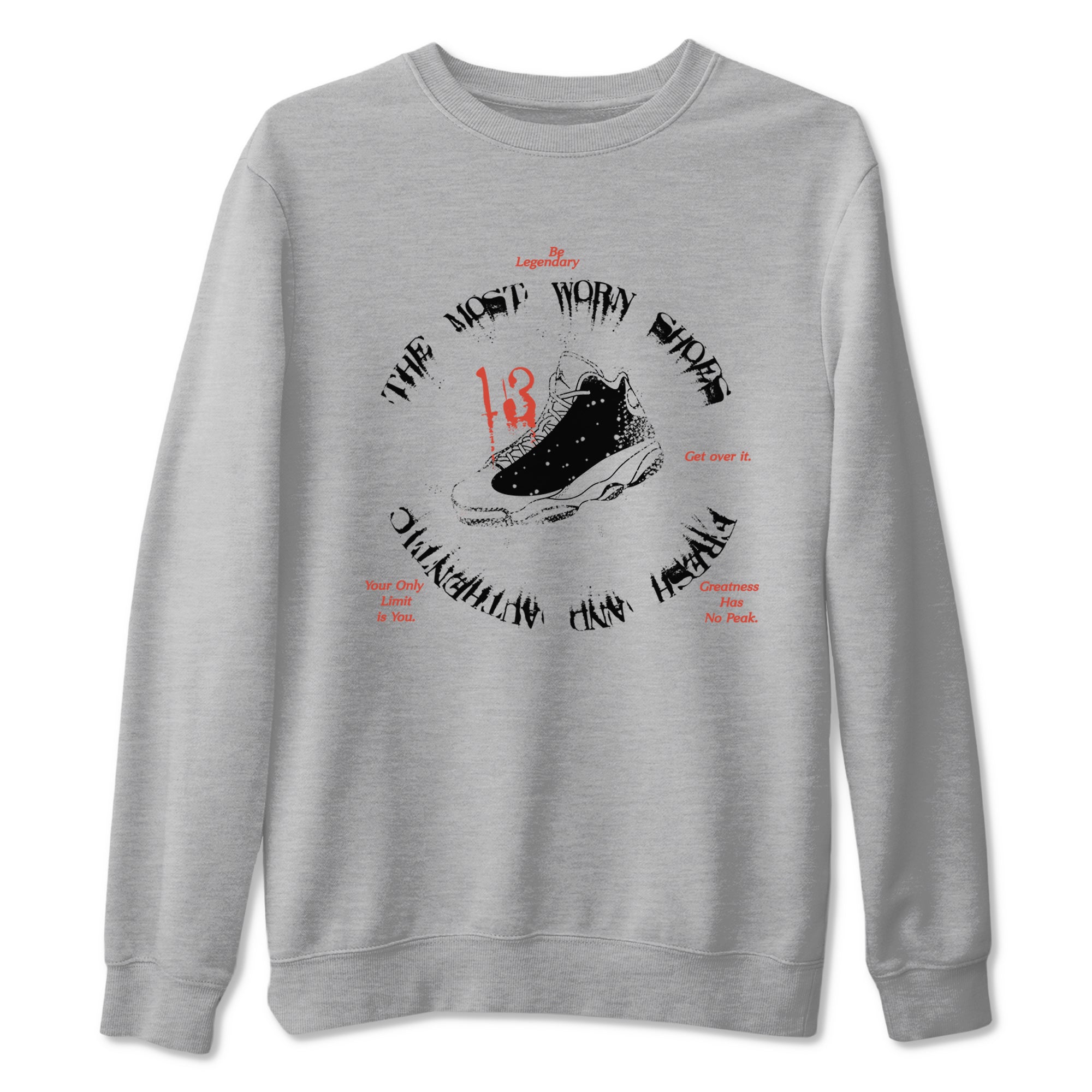13s Dune Red shirts to match jordans The Most Worn Shoes sneaker match tees Air Jordan 13 Dune Red SNRT Sneaker Tees streetwear brand Heather Grey 2 unisex cotton tee