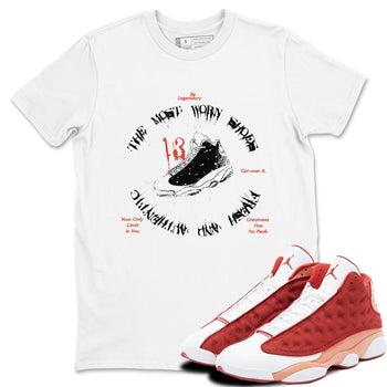 13s Dune Red shirts to match jordans The Most Worn Shoes sneaker match tees Air Jordan 13 Dune Red SNRT Sneaker Tees streetwear brand White 1 unisex cotton tee