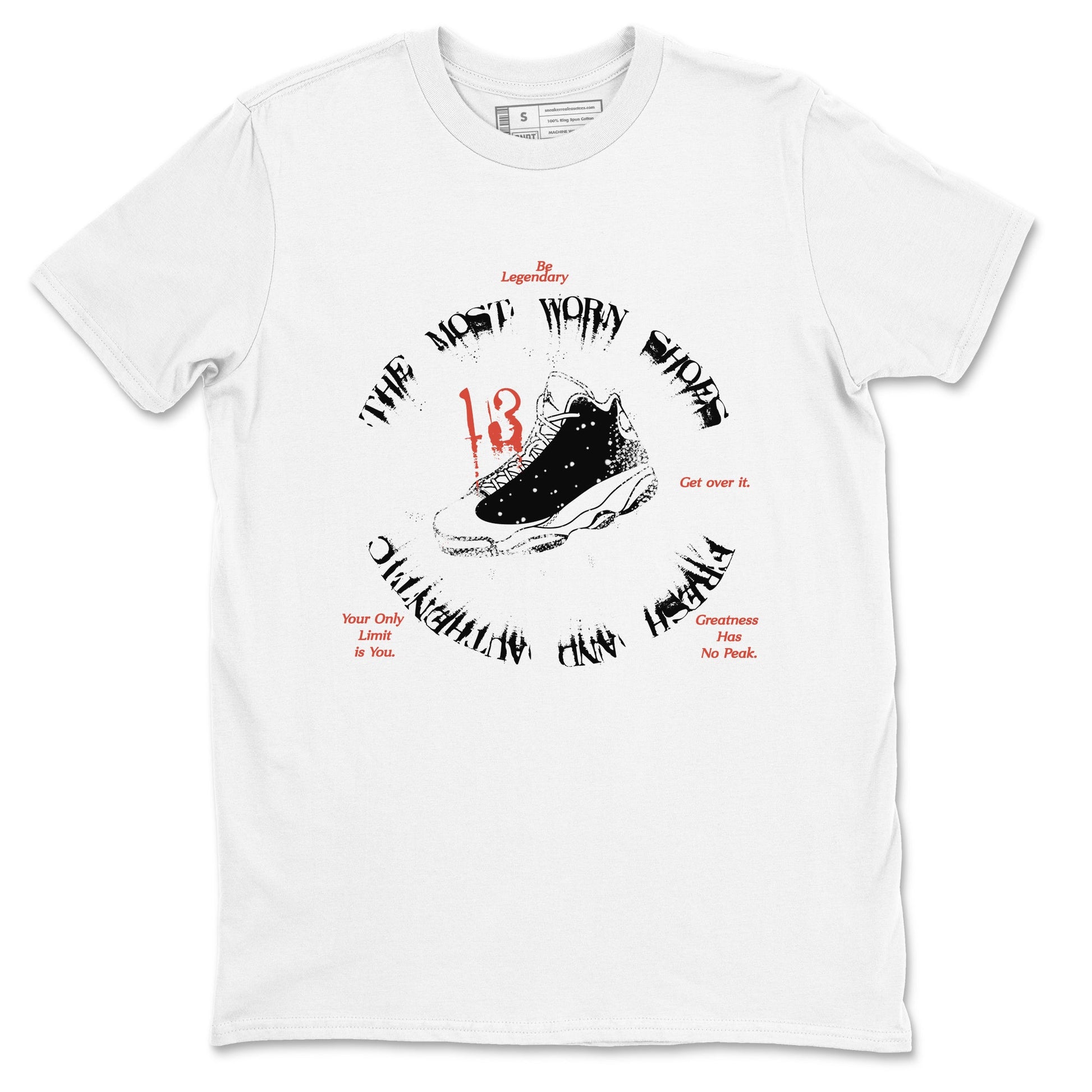 13s Dune Red shirts to match jordans The Most Worn Shoes sneaker match tees Air Jordan 13 Dune Red SNRT Sneaker Tees streetwear brand White 2 unisex cotton tee