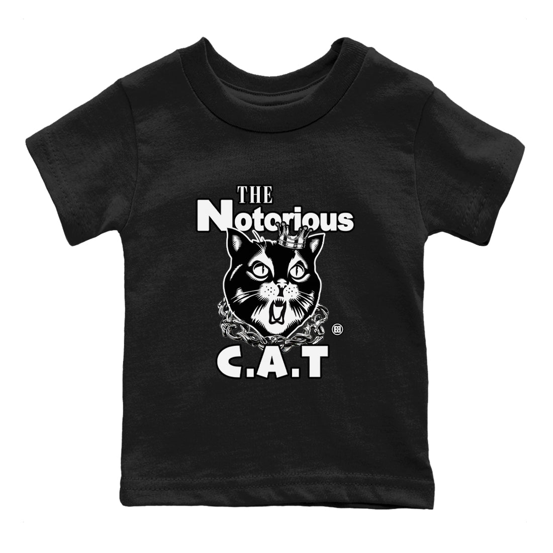 4s White Thunder shirts to match jordans The Notorious Cat sneaker match tees Air Jordan 4 White Thunder SNRT Sneaker Release Tees Youth Baby Black 2 crew neck shirts
