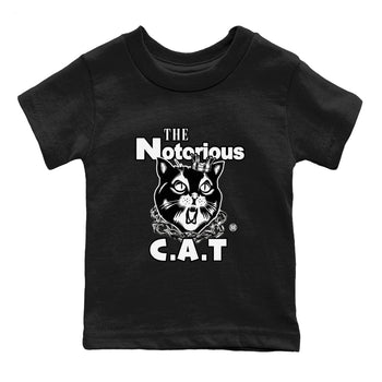 4s White Thunder shirts to match jordans The Notorious Cat sneaker match tees Air Jordan 4 White Thunder SNRT Sneaker Release Tees Youth Baby Black 2 crew neck shirts