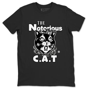 4s White Thunder shirts to match jordans The Notorious Cat sneaker match tees Air Jordan 4 White Thunder SNRT Sneaker Release Tees unisex cotton Black 2 crew neck shirts