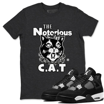 4s White Thunder shirts to match jordans The Notorious Cat sneaker match tees Air Jordan 4 White Thunder SNRT Sneaker Release Tees unisex cotton Charcoal Heather 1 crew neck shirts