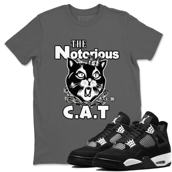 4s White Thunder shirts to match jordans The Notorious Cat sneaker match tees Air Jordan 4 White Thunder SNRT Sneaker Release Tees unisex cotton Cool Grey 1 crew neck shirts