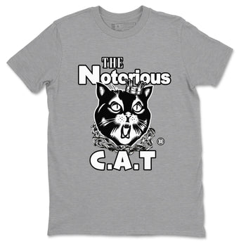 4s White Thunder shirts to match jordans The Notorious Cat sneaker match tees Air Jordan 4 White Thunder SNRT Sneaker Release Tees unisex cotton Heather Grey 2 crew neck shirts