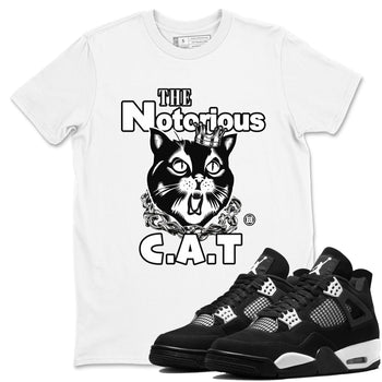 4s White Thunder shirts to match jordans The Notorious Cat sneaker match tees Air Jordan 4 White Thunder SNRT Sneaker Release Tees unisex cotton White 1 crew neck shirts